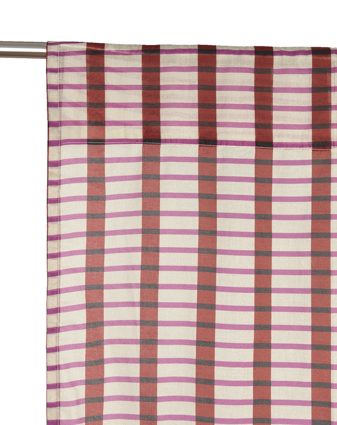 Sheer Cotton Voile Curtain Wendy  - Brown Purple Mosaic