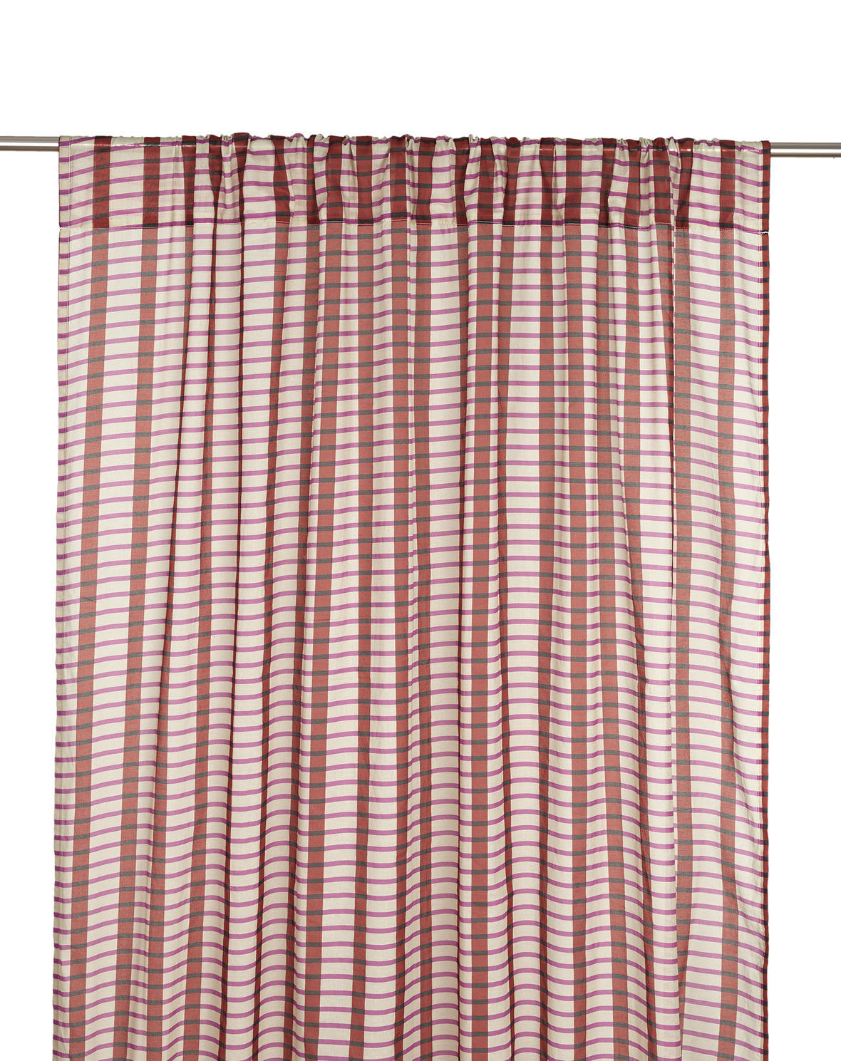 Sheer Cotton Voile Curtain Wendy  - Brown Purple Mosaic