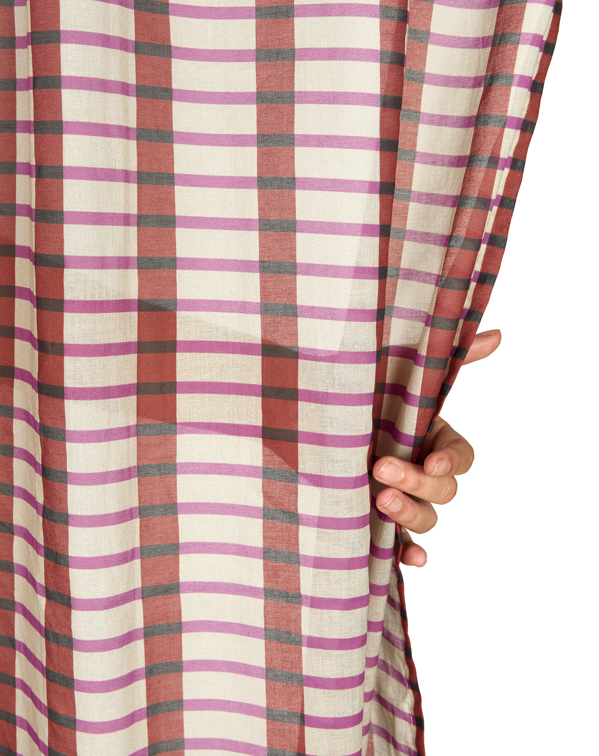 Sheer Cotton Voile Curtain Wendy  - Brown Purple Mosaic