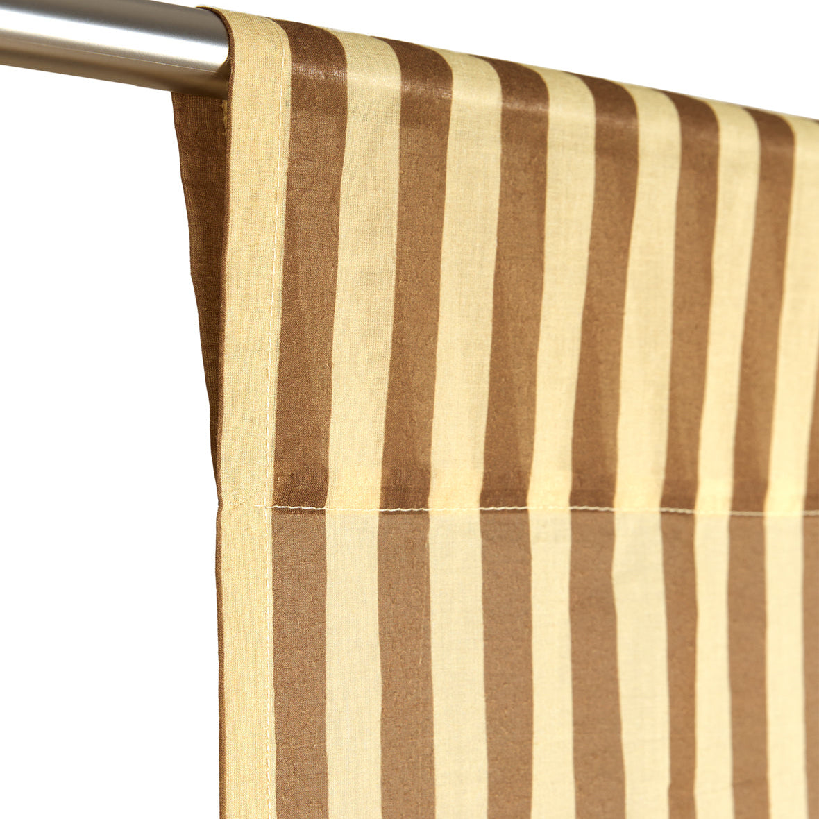 Sheer Cotton Voile Curtain Wendy  - Brown Stripes