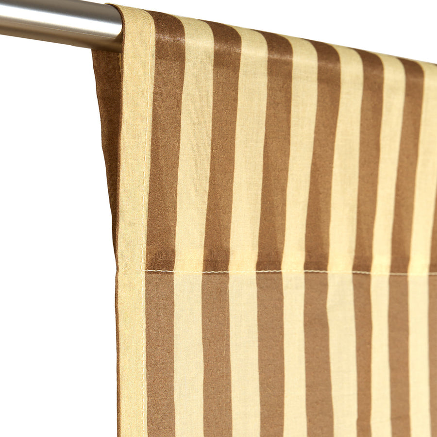 Sheer Cotton Voile Curtain Wendy  - Brown Stripes