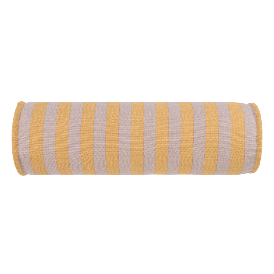 Nobodinoz Cylinder Cushion - Vibes Lilac Yellow Stripes