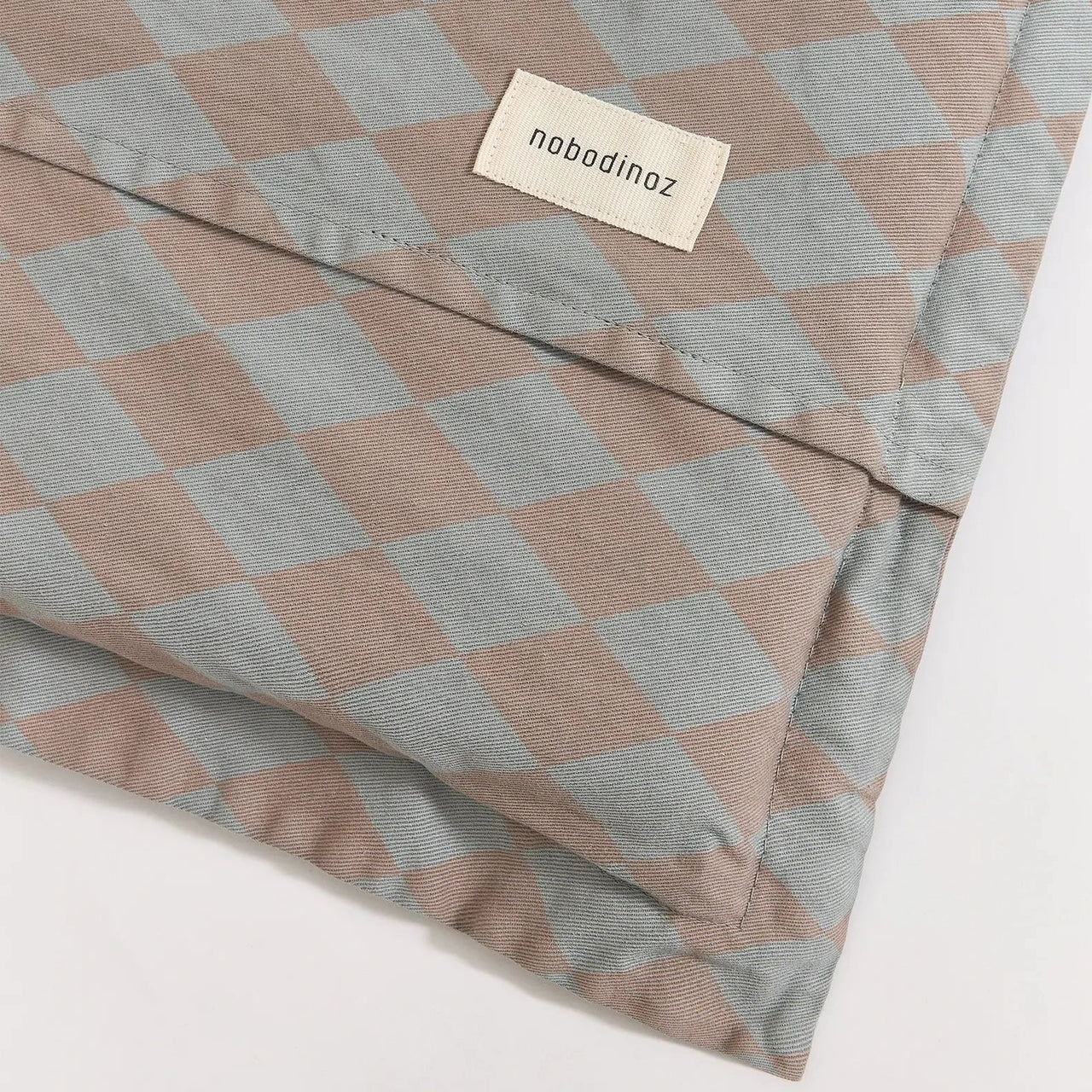 Nobodinoz Kid Floor Mattress in Washed Cotton Vibes - Removable Cover Blue Harlequin