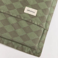Thumbnail for Kid Floor Mattress in Washed Cotton Vibes - Removable Cover Green Harlequin