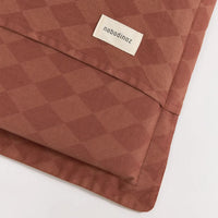 Thumbnail for Nobodinoz Kid Floor Mattress in Washed Cotton Vibes - Removable Cover Maroon Harlequin