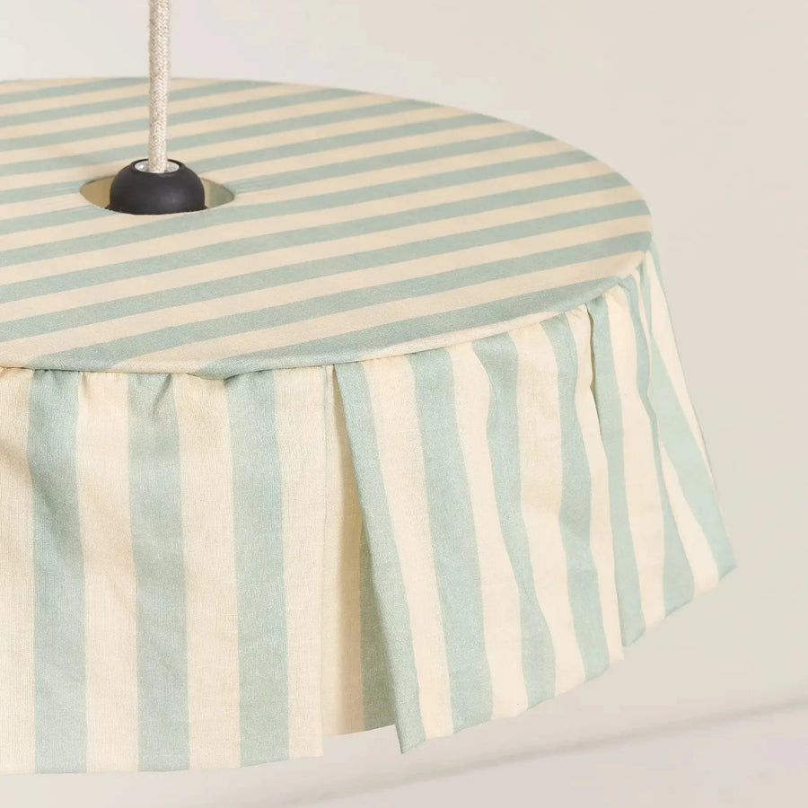 Nobodinoz Pendant lampshade diam. 40cm Vibes - Turquoise Stripes