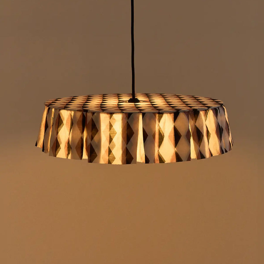 Pendant Lampshade Diam. 50cm Vibes - Auburn Black Harlequin