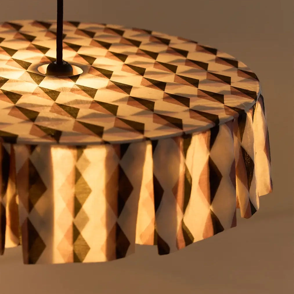 Pendant Lampshade Diam. 50cm Vibes - Auburn Black Harlequin