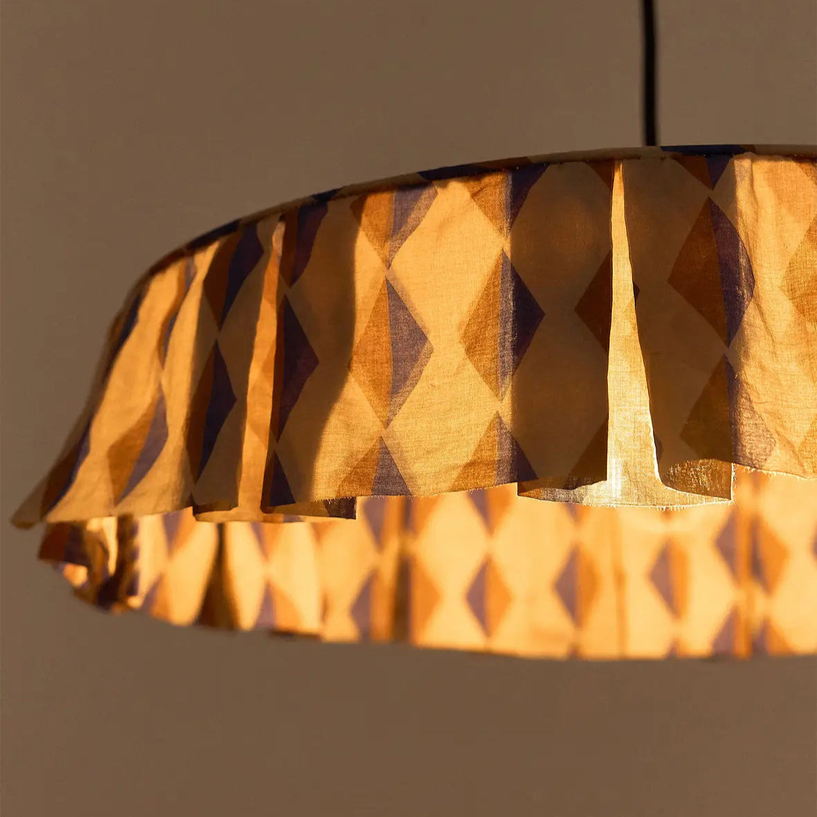 Pendant lampshade diam. 50cm Vibes - Blue Brown Harlequin