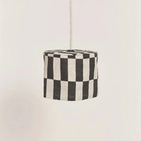 Thumbnail for Linen Pendant lampshade diam. 20cm Vibes Black Tiles
