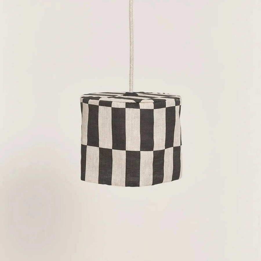 Linen Pendant lampshade diam. 20cm Vibes Black Tiles