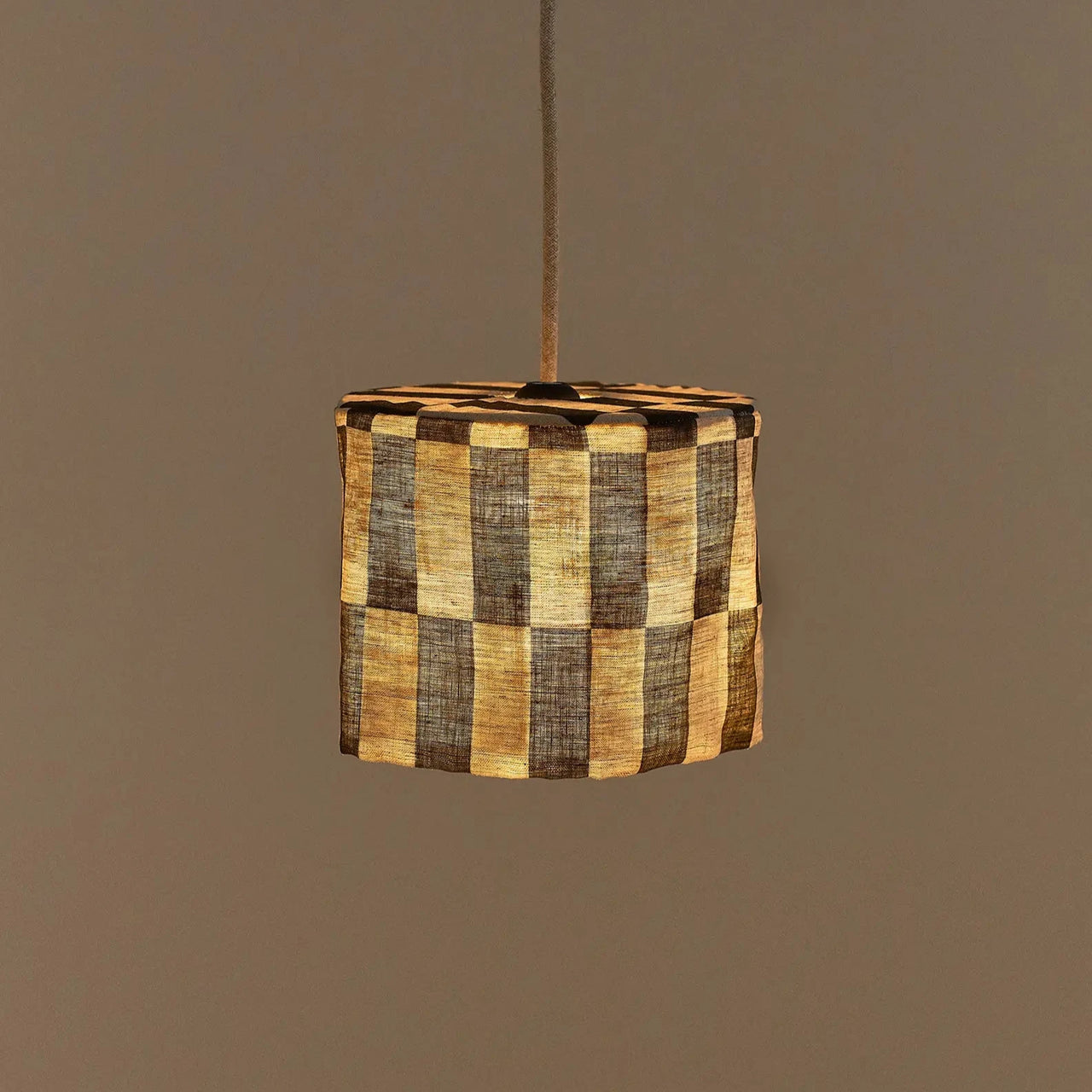 Linen Pendant lampshade diam. 20cm Vibes Black Tiles