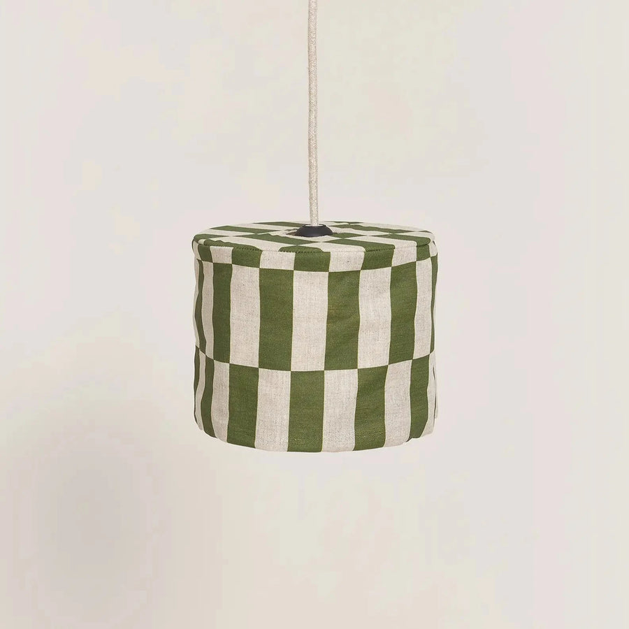 Nobodinoz Linen Pendant lampshade diam. 20cm Vibes Green Tiles