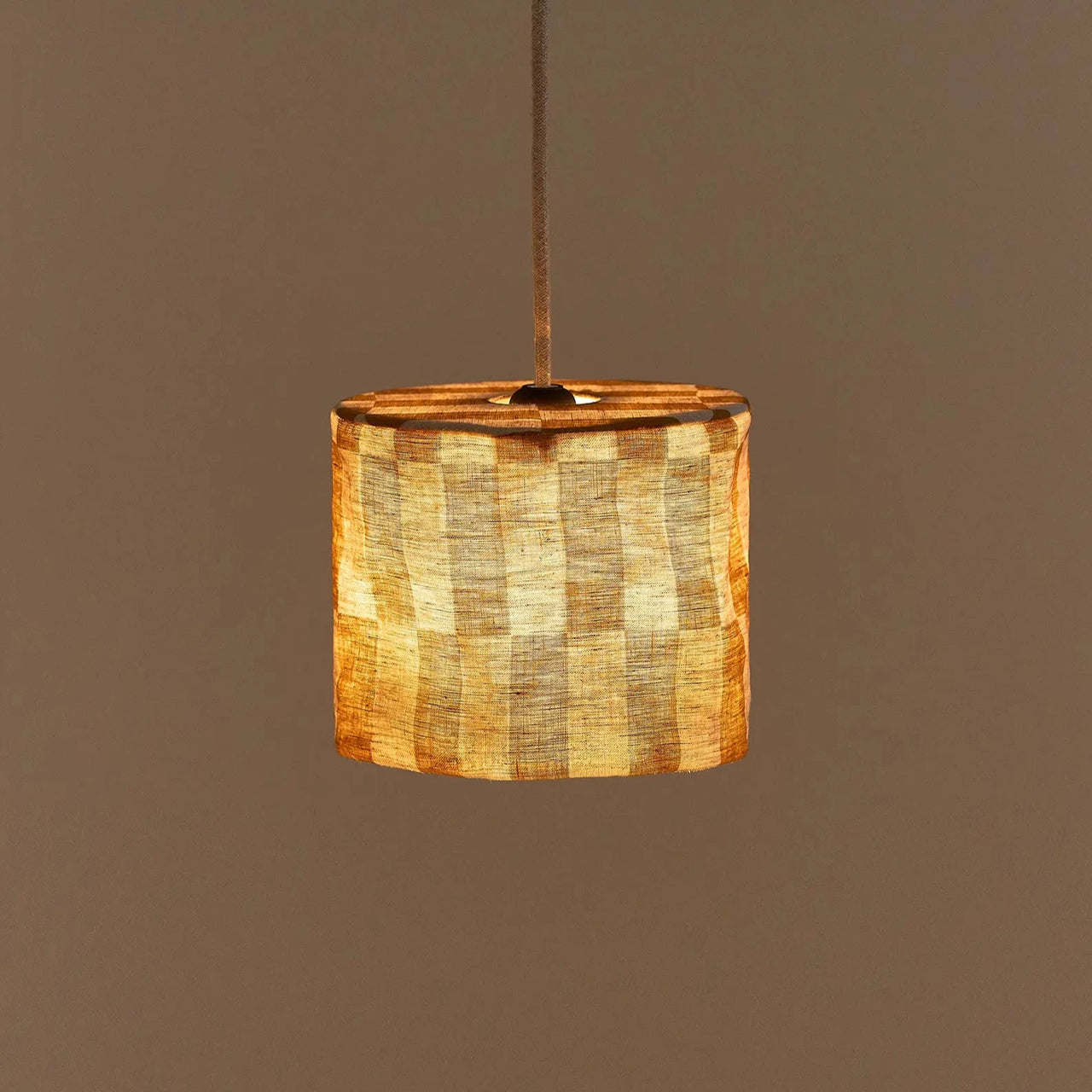 
Nobodinoz Linen Pendant lampshade diam. 20cm Vibes Mustard Tiles
