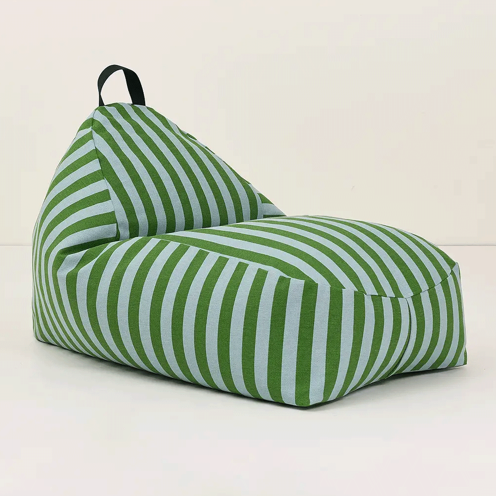 Long Beanbag - Kid Size - Bliss - Green Blue Stripes