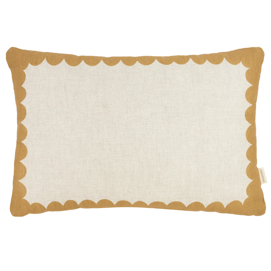 Nobodinoz Rectangular cushion in French linen Vibes L Mustard