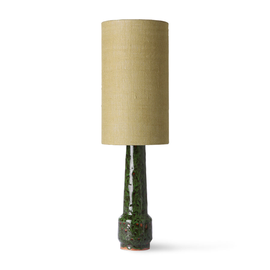 Retro Stoneware Lamp Base Green with Shade