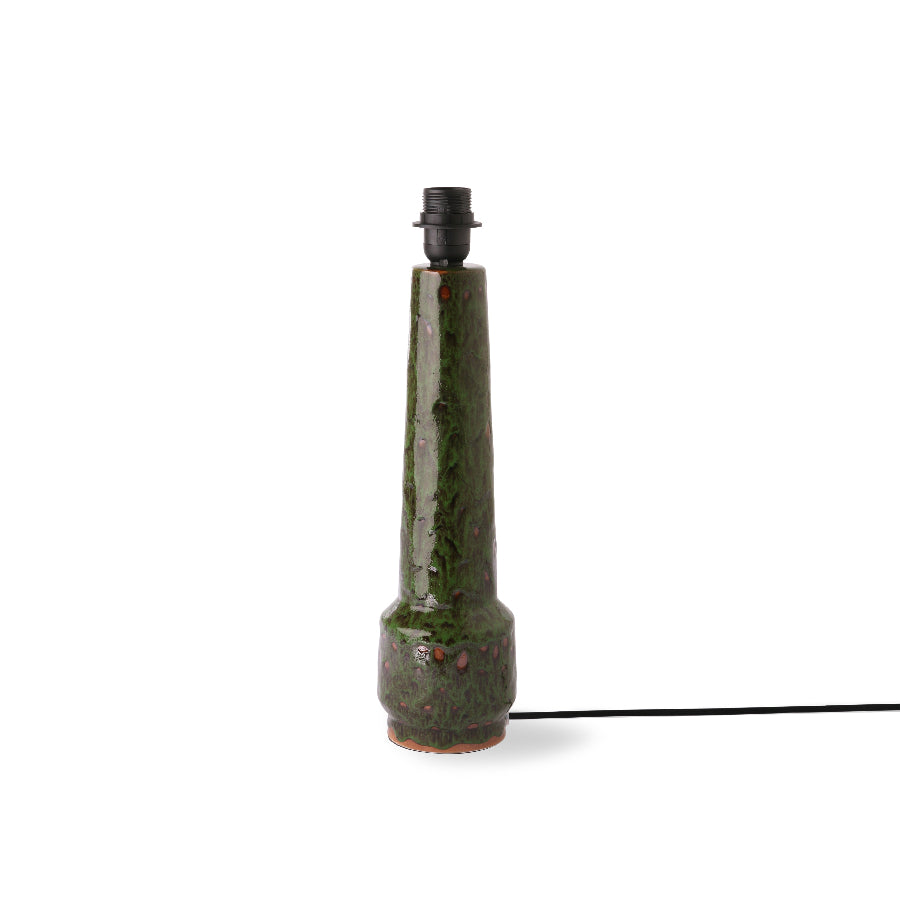 Retro Stoneware Lamp Base Green with Shade