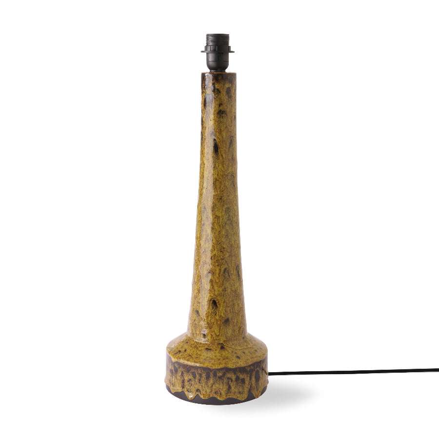 Retro Stoneware Lamp Base Mustard with Shade