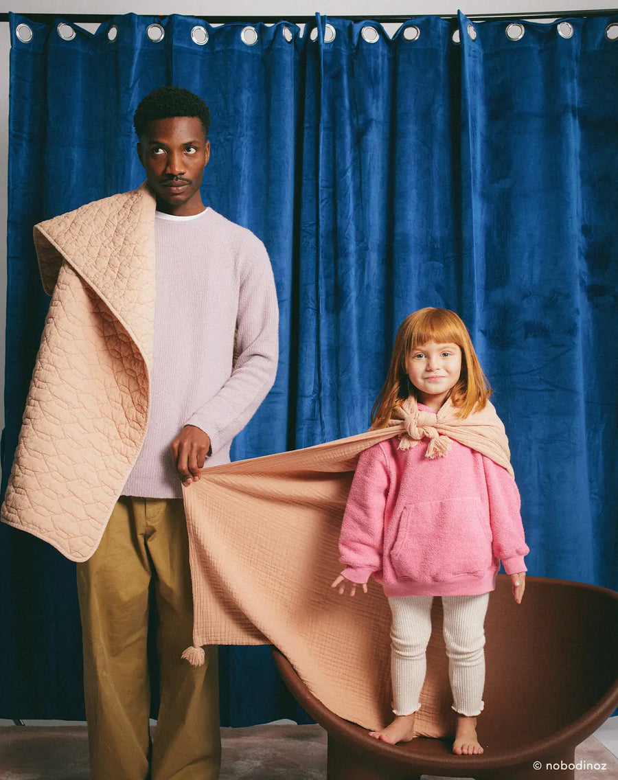 Wabi Sabi Blanket in Washed Double Muslin Powder Pink