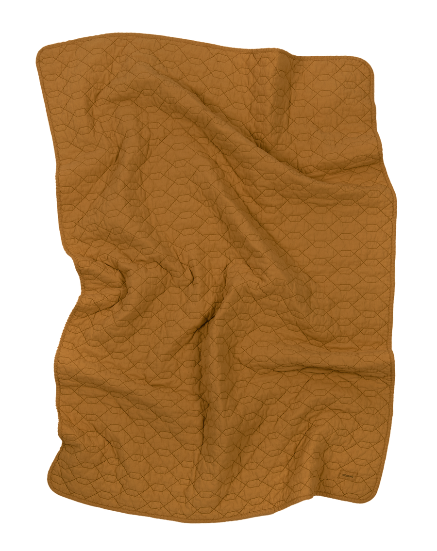 Wabi Sabi Quilted Blanket Golden Brown