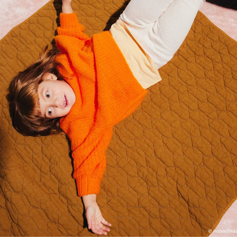 Wabi Sabi Quilted Blanket Golden Brown