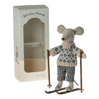 Thumbnail for Maileg Winter Mouse With Ski Set, Dad 17-3307-00