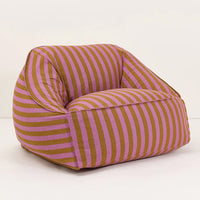 Thumbnail for Pre-order Armchair Beanbag - Adult Size - Ziggy Pink Curry Stripes