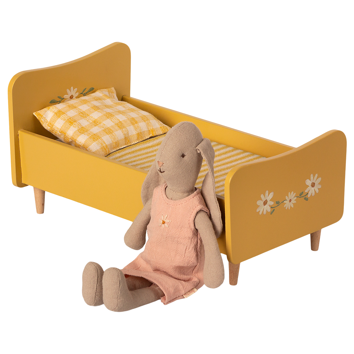 Maileg Wooden bed, mini - Yellow