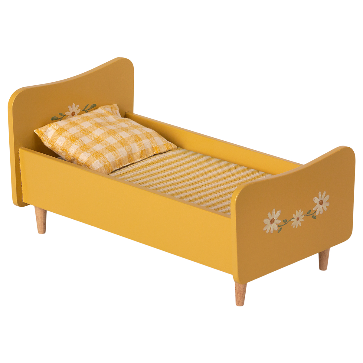 Maileg Wooden bed, mini - Yellow