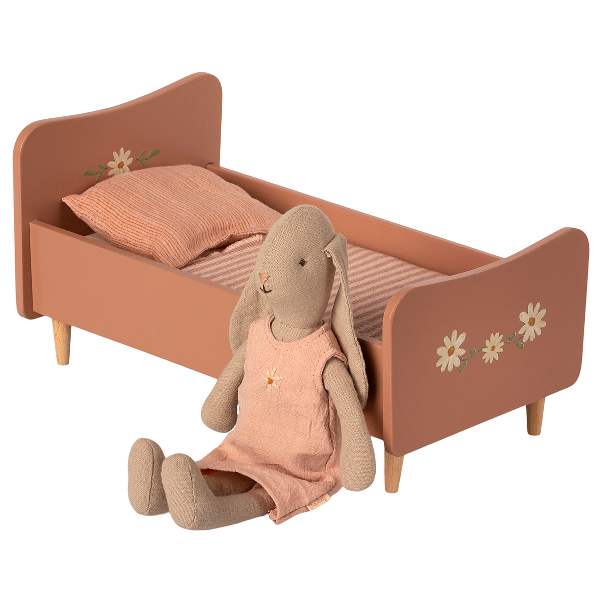 Maileg Wooden bed, mini - rose 