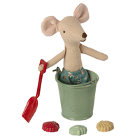 Thumbnail for Maileg miniature dolls house Beach set - shovel bucket and shells