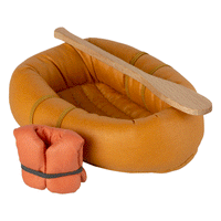 Thumbnail for Maileg miniature boat dusty yellow dolls house furniture and accessories