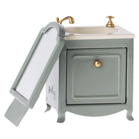 Thumbnail for Maileg Sink Dresser w. Mirror, Mouse - Dark Mint