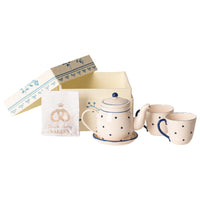 Thumbnail for Tea and biscuits for two from maileg. Blue and white spotty