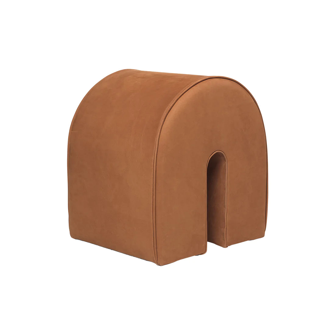 Kristina Dam Curved Pouf | Cognac Brown