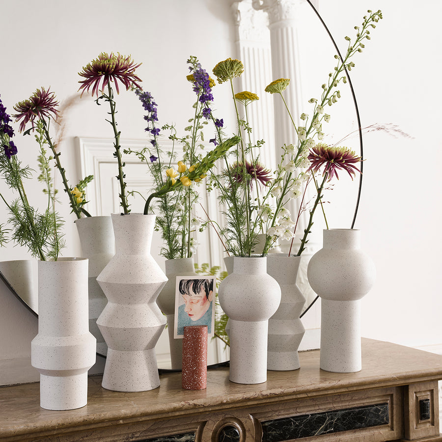 HK Living Speckled Clay Vase Round M