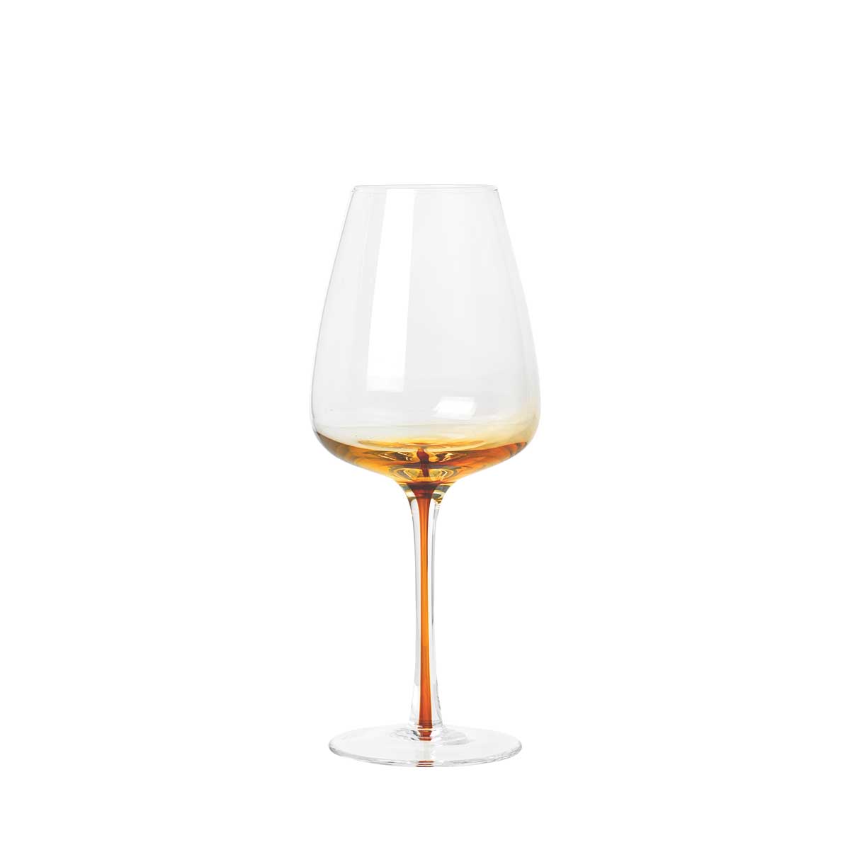 Broste Copenhagen Amber wine glass mouth blown 