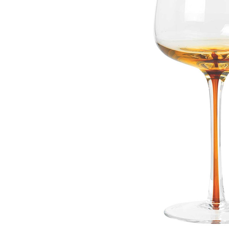 Broste Copenhagen Amber wine glass mouth blown 