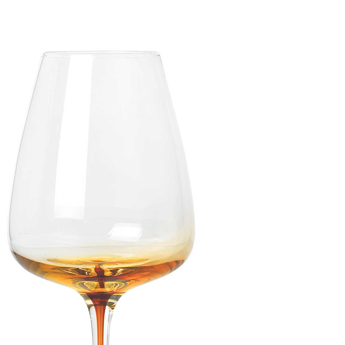 Broste Copenhagen Amber wine glass mouth blown 