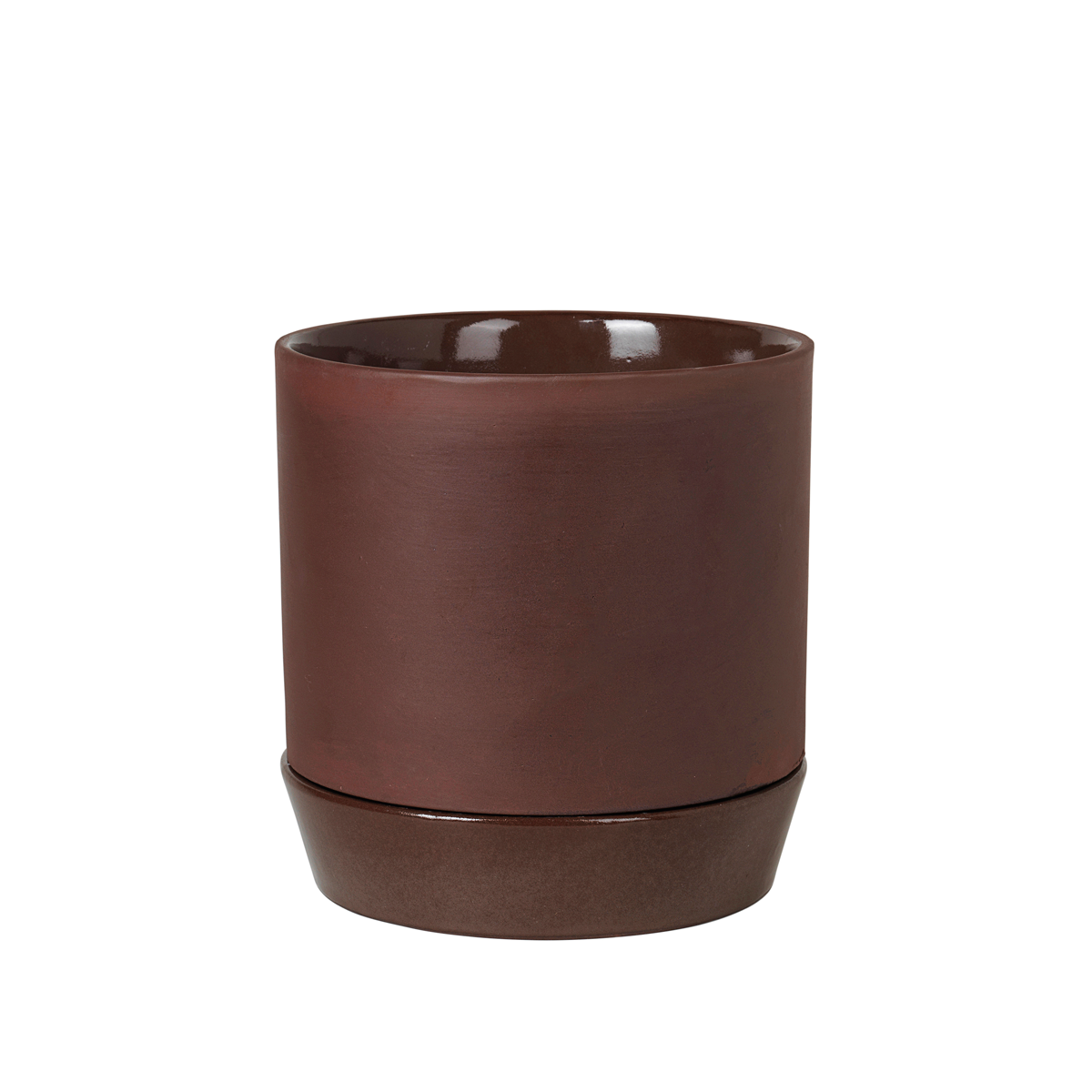 Broste Copenhagen Flowerpot with Saucer Stoneware Red Clay