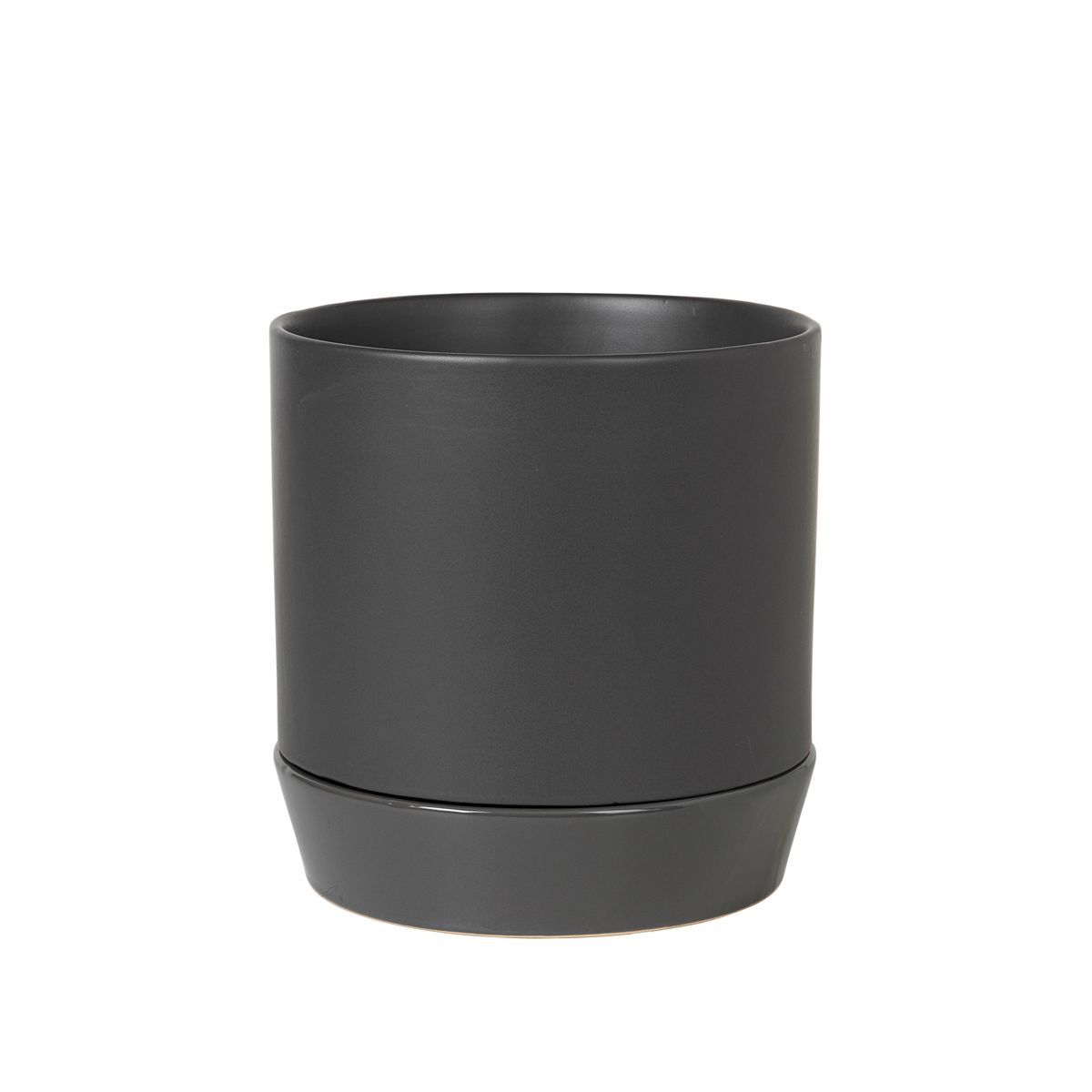 Broste Copenhagen Flowerpot with Saucer Denise Charcoal