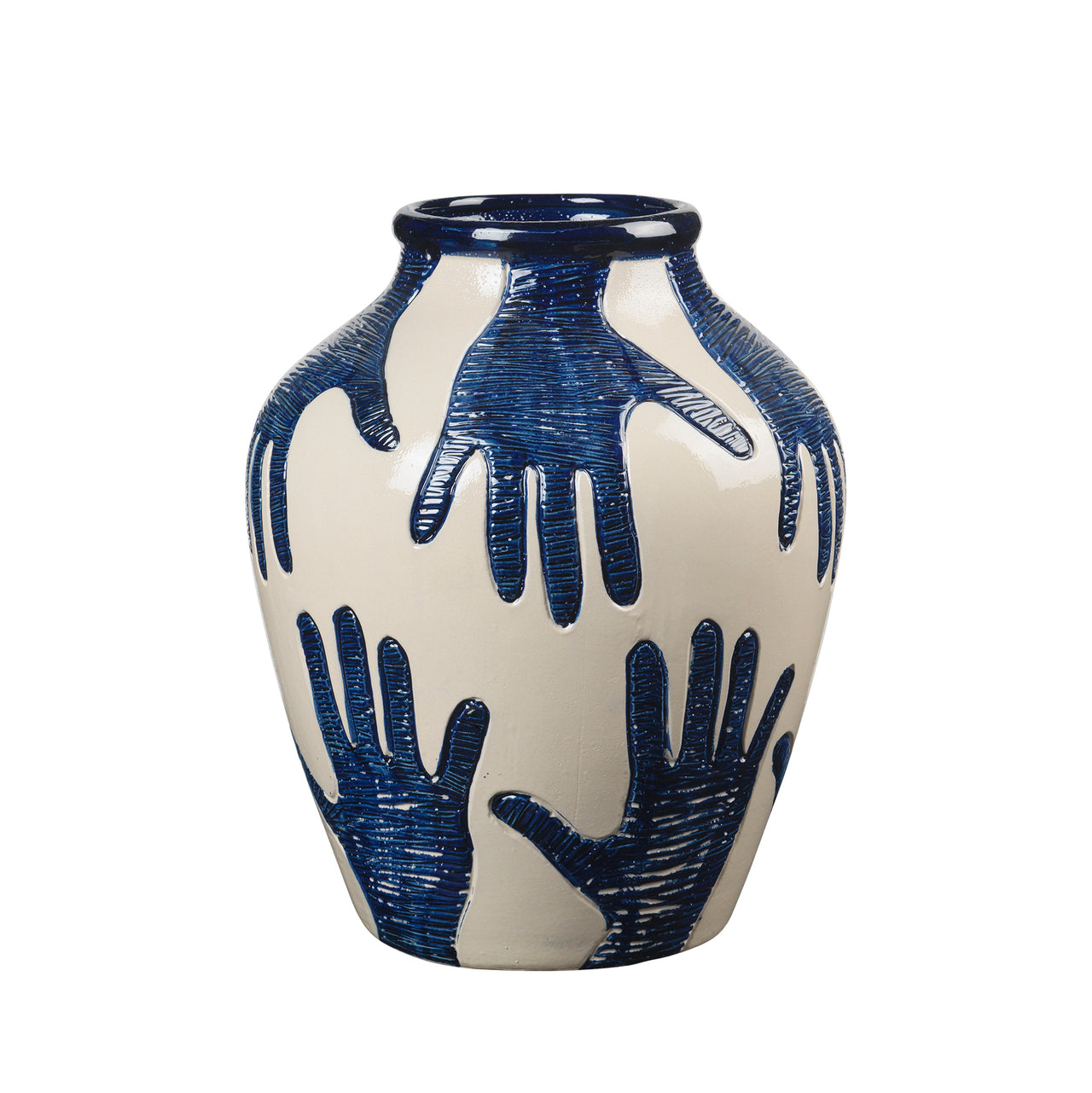 Broste Copenhagen Vase Mime Ceramic Intense Blue Rainy Day