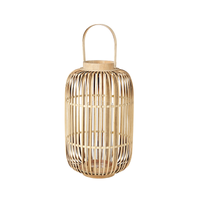 Thumbnail for Broste Copenhagen Lantern Emsi Bamboo Glass 52cm