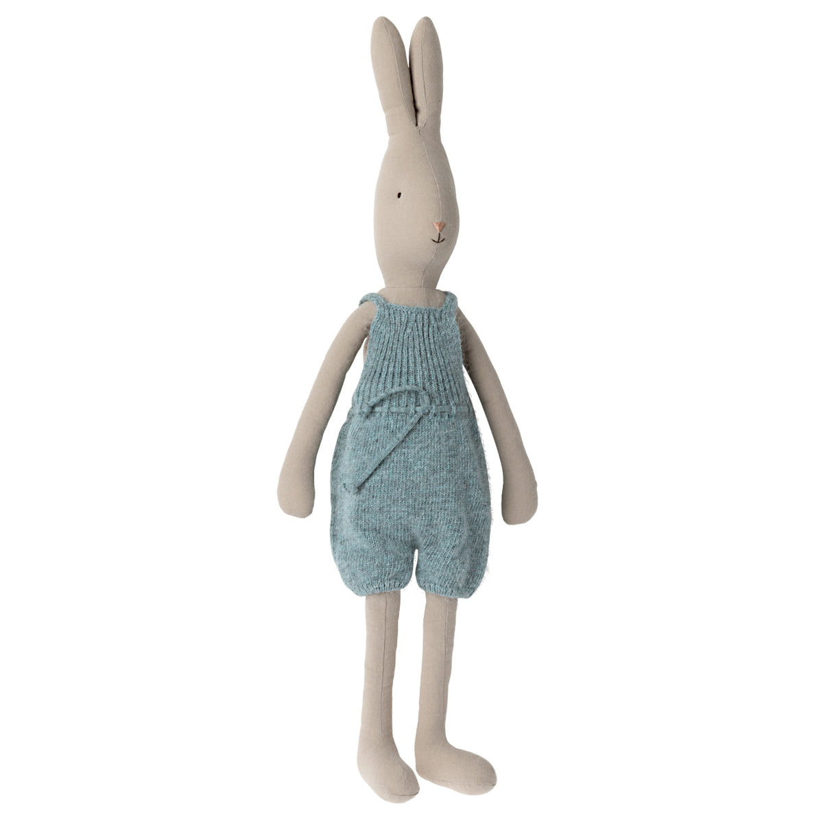 Maileg Rabbit size 4 Knitted Overall Blue 16-2422-00