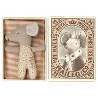 Thumbnail for Maileg Baby Mouse Sleepy Wakey In Matchbox Rose 2022 17-2004-01