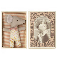 Thumbnail for Maileg Baby Mouse Sleepy Wakey In Matchbox Rose 2022 17-2004-01