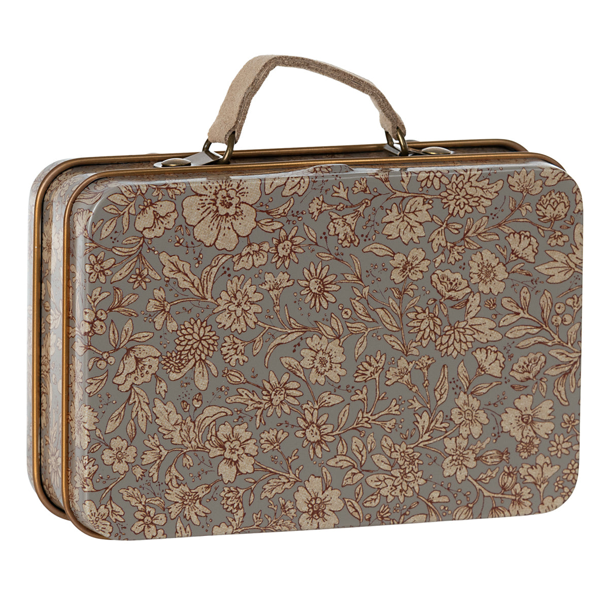 Maileg Small Suitcase, Blossom - Grey 19-3602-01