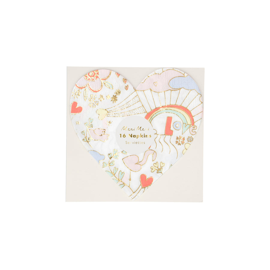 Meri Meri Valentine Doodle Small napkins pack of 16