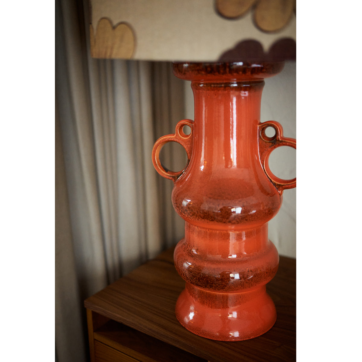 HKLiving Grand Table Lamp Base Glazed Orange VOL5113